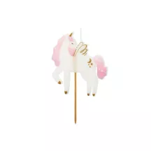 Candela unicorno per decorazione per torta, 8,5 cm