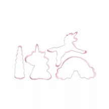 4 Cookie Cutters Unicorn, Stainless Steel, 4-Piece