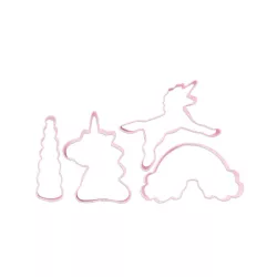 4 Cookie Cutters Unicorn, Stainless Steel, 4-Piece