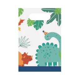 Dino Geschenktaschen aus Papier 30.5 x 17 cm, 8er-Set
