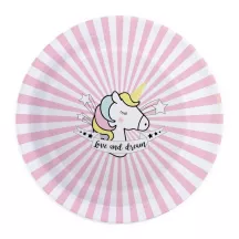 Assiette licorne, 8 pièces, Ø 23 cm