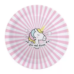 Unicorn Plates, 8 Pieces, Ø 23 cm