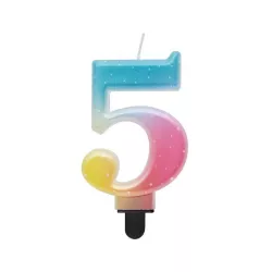 Pastellfarbene Regenbogenkerzen Nummer 5