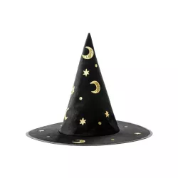 Cappello da strega nero e oro