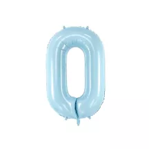 Grosse Zahlen Folienballons blau - Zahl: 0
