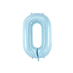 Grandi numeri palloncini foil blu - Numero: 0