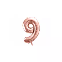 Palloncino oro rosé, cifra 9 – 86 cm