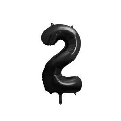 Foil balloon black, number 2 – 86 cm