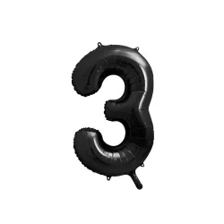 Palloncino foil nero, numero 3 – 86 cm