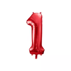 Palloncino rosso, numero 1 – 86 cm