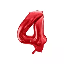 Balloon red, number 4 – 86 cm