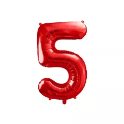 Luftballon rot, Zahl 5 – 86 cm