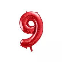 Balloon red, number 9 – 86 cm