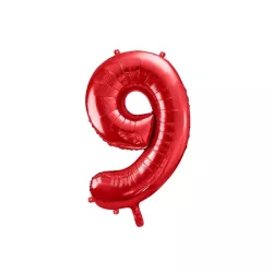 Luftballon rot, Zahl 9 – 86 cm