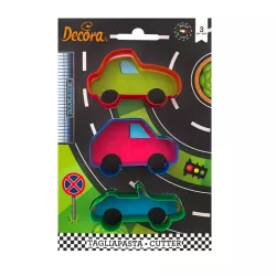 3 Car Cookie Cutters, 3 Models, Plastic