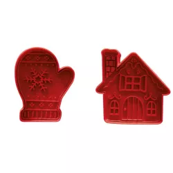 Cookie cutter set Christmas with Ejector, 2 pieces