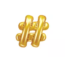 Letter balloon gold, hashtag – 35 cm