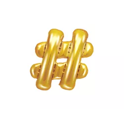 Ballon lettre doré, Hashtag – 35 cm