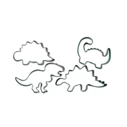 4 Ausstechformen Dinosaurier, Edelstahl