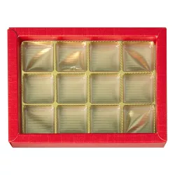 Chocolate box red for 12 chocolates