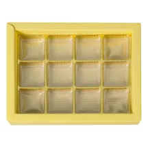 Chocolate box yellow for 12 chocolates