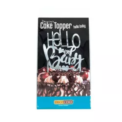 Cake topper Hello Baby effetto specchio