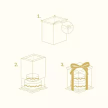 Set scatola per torte trasparente 22 x 22 x 30 cm