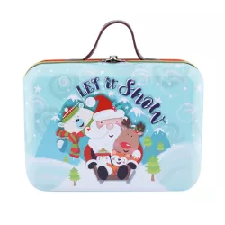 Boîte à biscuits valise Let it Snow, 190 x 140 x 80 mm