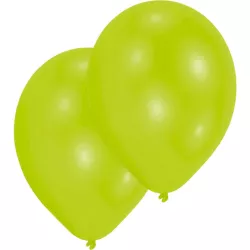 Lime green balloons, pack of 10 (Ø 27.5 cm)