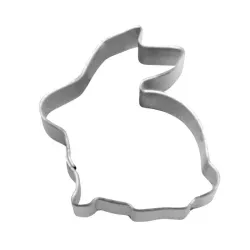 Mini Tagliabiscotti coniglio seduto in acciaio inox per Pasqua