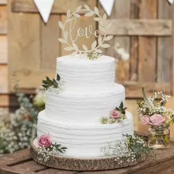 Cake topper Love made of wood, 14 cm