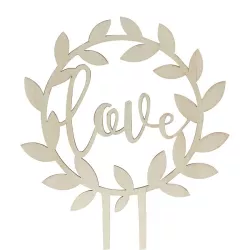 Cake topper Love made of wood, 14 cm