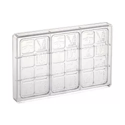 Mold for chocolate bars city trip, 3 pieces