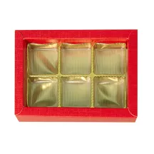 Scatola per cioccolatini rossa per 6 Praline