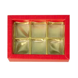 Chocolate box red for 6 chocolates