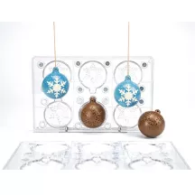 Schokoladengiessform Weihnachtskugel mit Schneeflocke