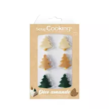 Décoration en massepain Sapins, 6 pièces