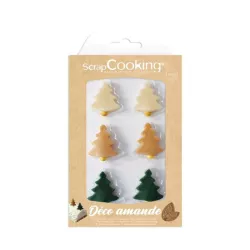 Marzipan decoration fir trees, 6 pieces