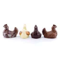 Chocolate mold chickens, 4 pieces