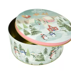 Boîte à biscuits Merry Christmas, ronde Ø 200 x 90 mm