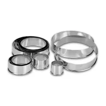 Set di tagliabiscotti anelli, 10 pezzi in acciaio inox