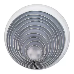 Set di tagliabiscotti anelli, 10 pezzi in acciaio inox