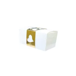Pralinenschachtel Weiss und Gold, 2 Stück