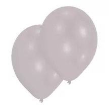 Metallic Ballone Silber, 10er-Pack (Ø 27.5 cm)