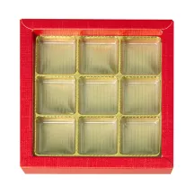 Scatola per praline rossa per 9 praline