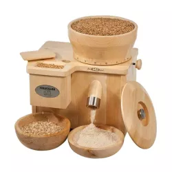 Mulino combinato in cirmolo, mola da 9 cm, 4 kg/h di fiocchi