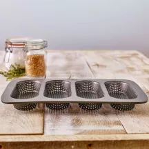 Perforated mini baguette baking tray