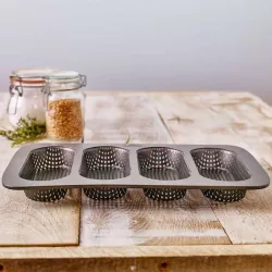 Perforated mini baguette baking tray