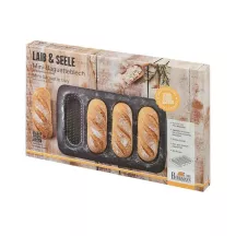 Perforated mini baguette baking tray