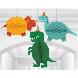 Dino a nido d'ape da appendere, 3 pezzi